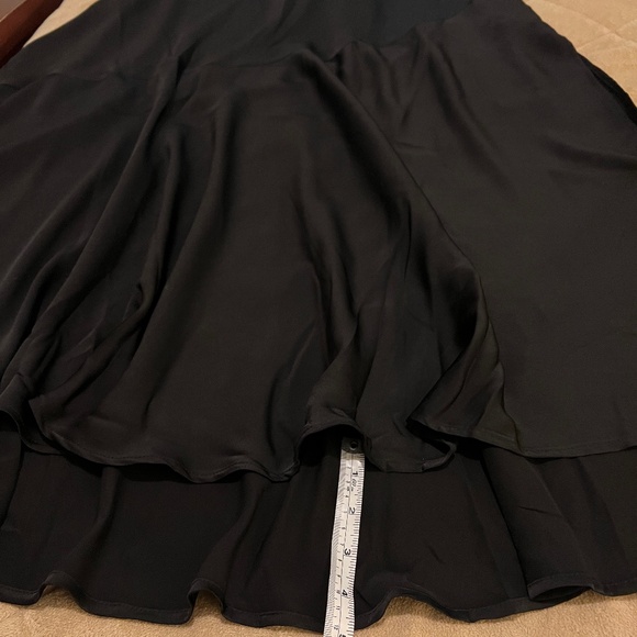 Banana Republic Black Slip Dress Bias Cut Asymmetrical Flounce Hem Size 20 - Picture 12 of 13
